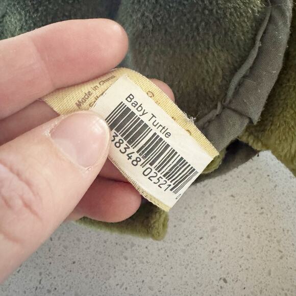 Folkmanis Plush Green Baby Turtle Full Body Shell Hand Puppet - Picture 2 of 7